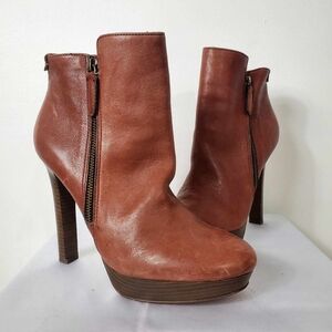 Coach Soft Waxy Leather Heeled Ankle Boots